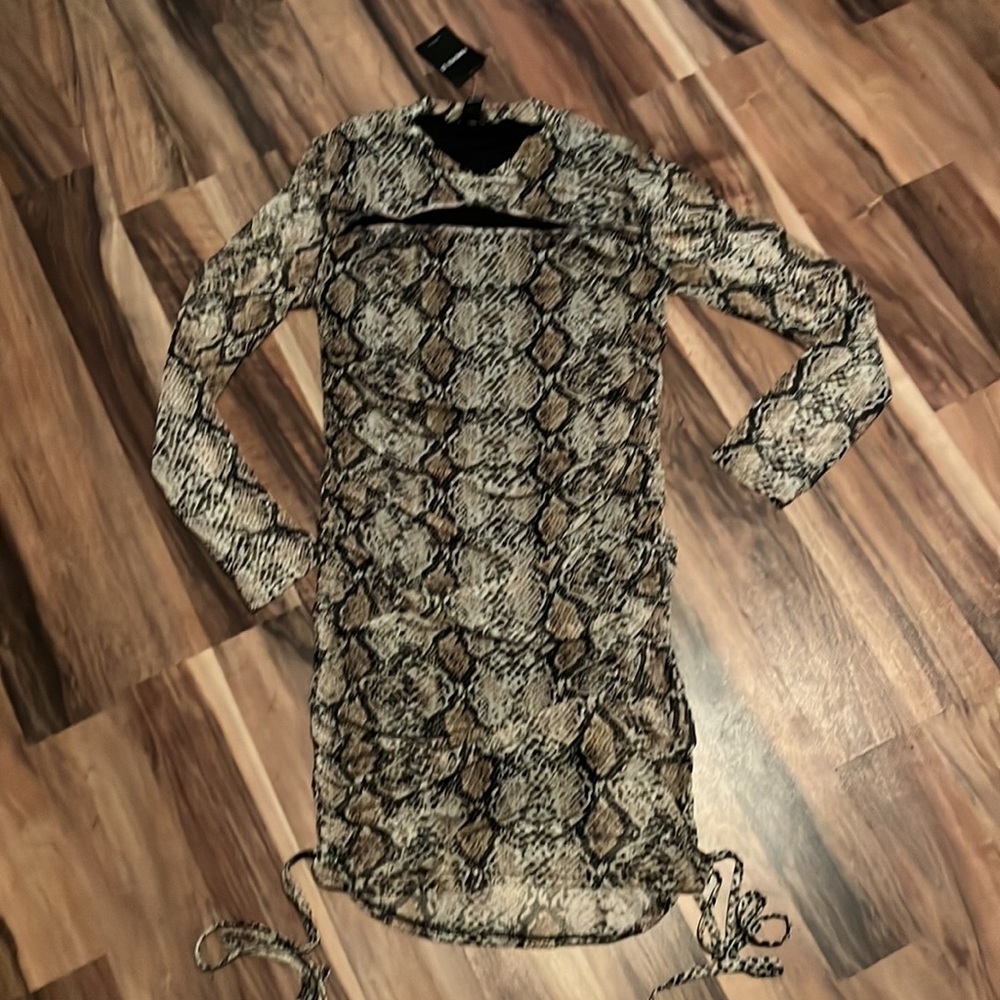 Sheer Scrunch Evening Dress